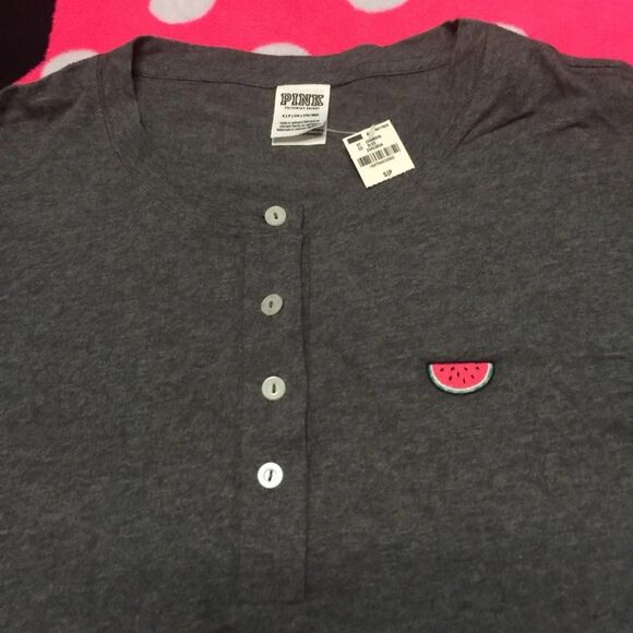 Victoria's Secret PINK S Long Sleeve Campus Tee new VS Logo - Picture 3 of 4